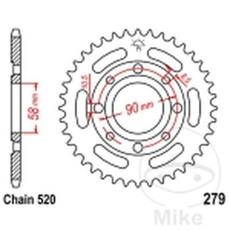 Corona 40 Dientes Paso 520 | Alternativa | Motos Camaral