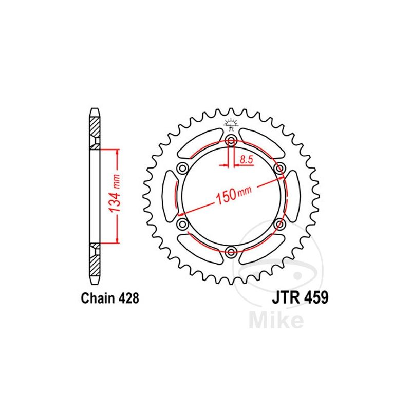 Corona 52 Dientes Paso 428 | Repuesto Moto | Motos Camaral