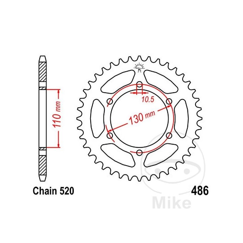 Corona 39 Dientes Paso 520 | Recambio Moto | Motos Camaral