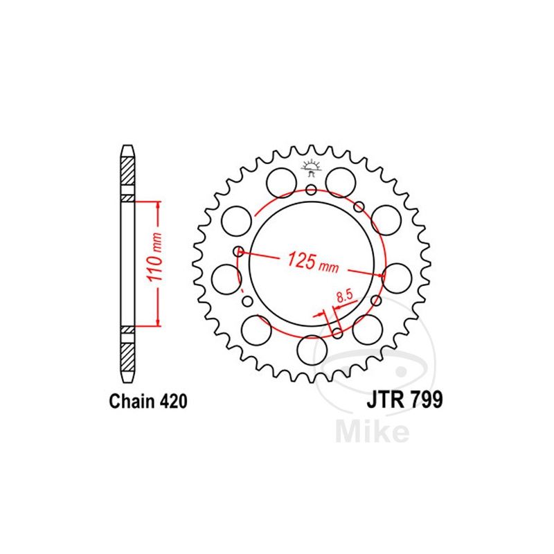Corona 50 Dientes Paso 420 | Transmisión | Motos Camaral