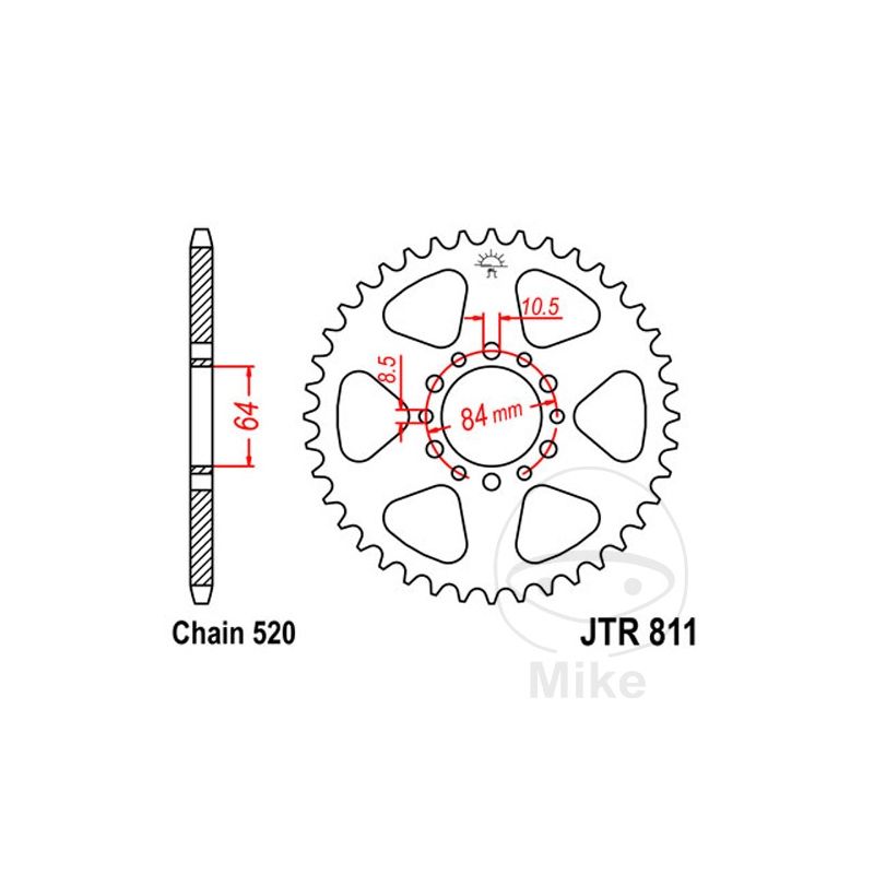 Corona 45D Paso 520 Diá. 64/84 | Recambio Moto | Motos Camaral