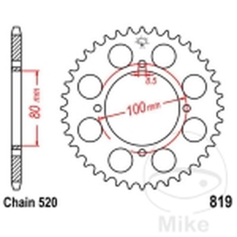 Corona 39 Dientes Paso 520 | Recambio Moto | Motos Camaral