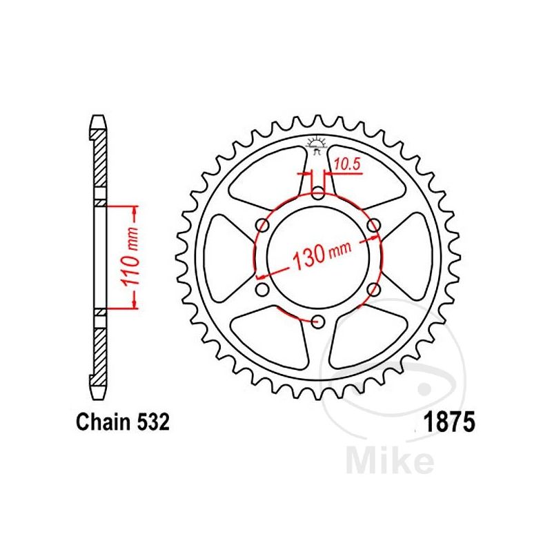 Corona 48 Dientes Paso 532 | Recambio Moto | Motos Camaral