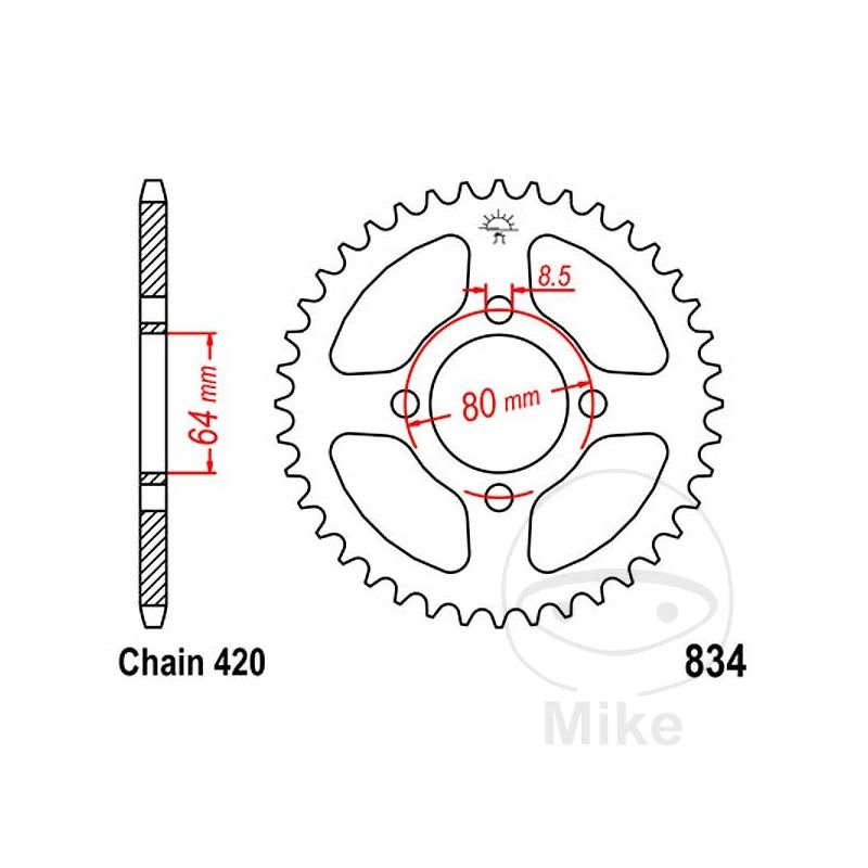 Corona 39 Dientes Paso 420 | Alternativa | Motos Camaral