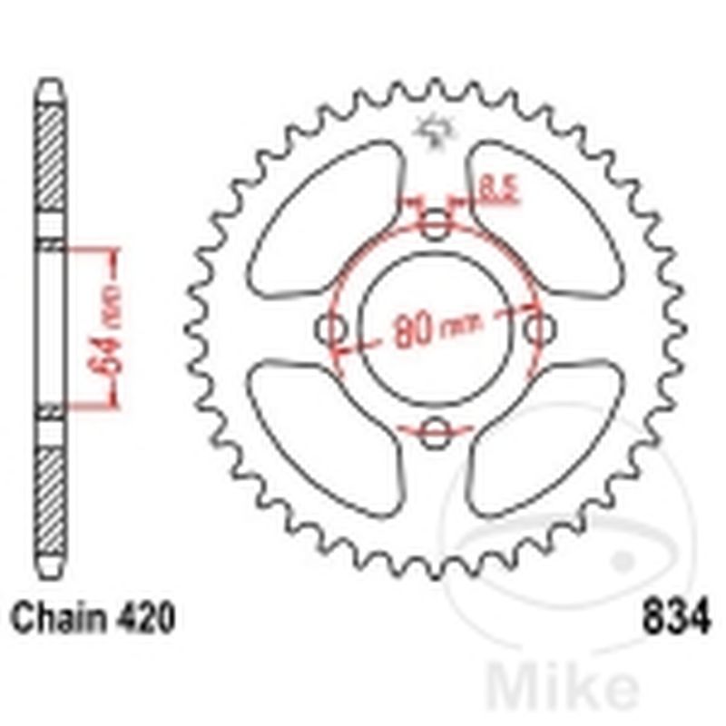 Corona 39 Dientes Paso 420 | Alternativa | Motos Camaral