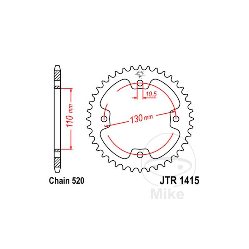 Corona 37 Dientes Paso 520 | Recambio Moto | Motos Camaral