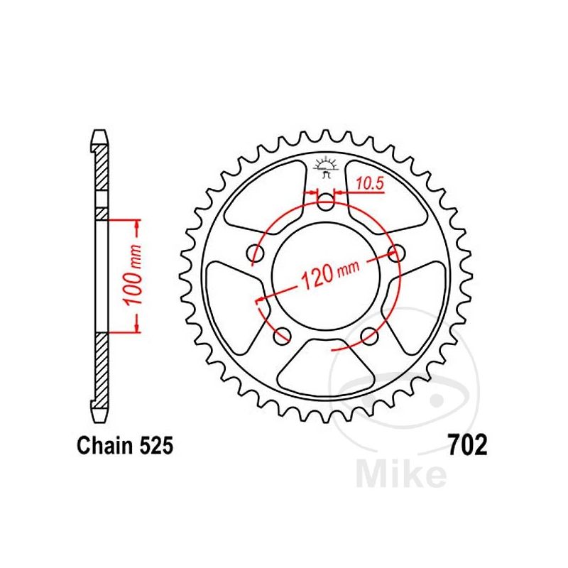 Corona 43 Dientes Paso 525 | Recambio Alternativo | Motos Camaral