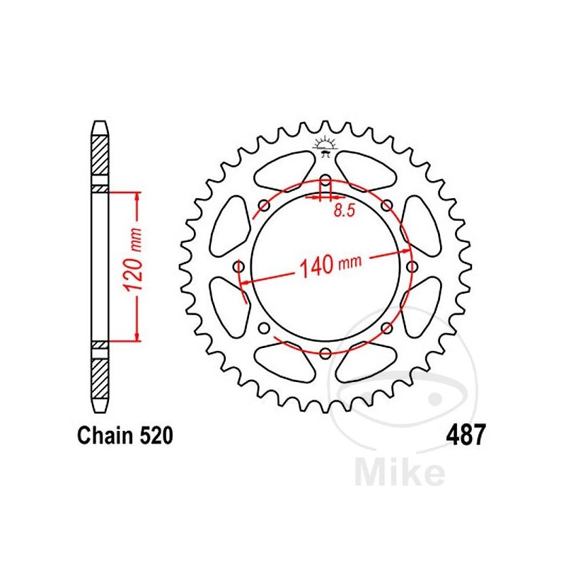 Corona 45 Dientes Paso 520 | Recambio Moto | Motos Camaral