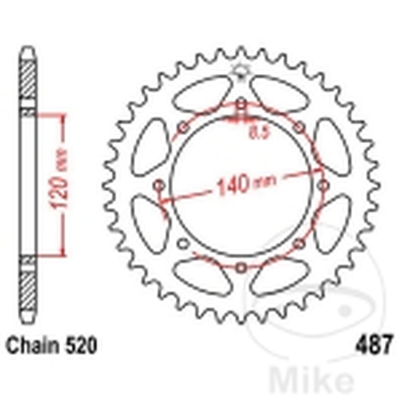 Corona 45 Dientes Paso 520 | Recambio Moto | Motos Camaral
