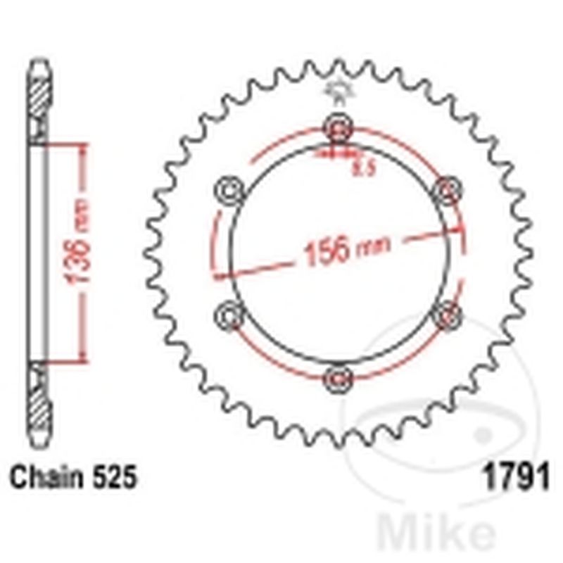 Corona 48 Dientes Paso 525 | Recambio Moto | Motos Camaral