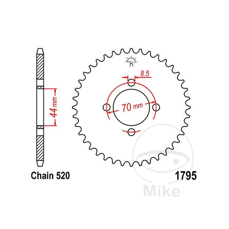 Corona 24 Dientes Paso 520 | Recambio Moto | Motos Camaral