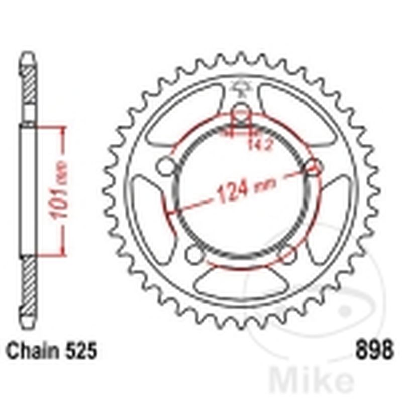 Corona 44 Dientes Paso 525 | Recambio Moto | Motos Camaral