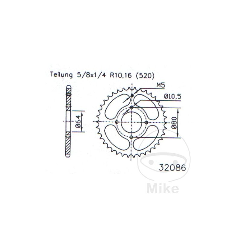 Corona 28 Dientes Paso 520 Negra | Recambio Moto | Motos Camaral