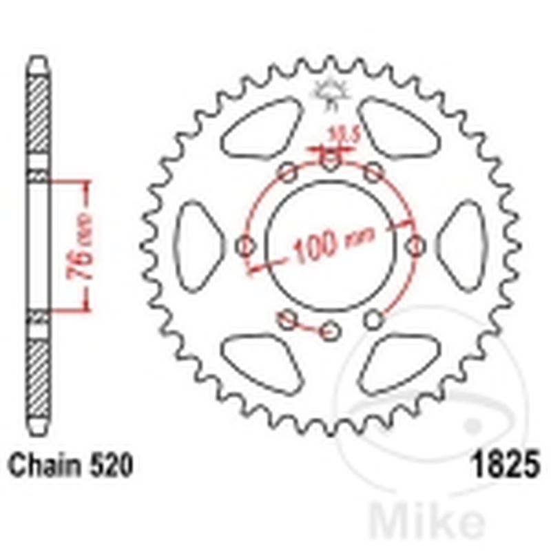Corona 41 Dientes Paso 520 (76/100mm) | Motos Camaral