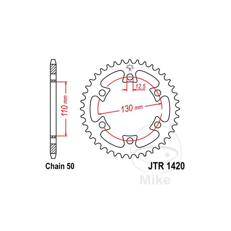 Corona 40D Paso 530 Diá. 110/130 | Recambio Moto | Motos Camaral