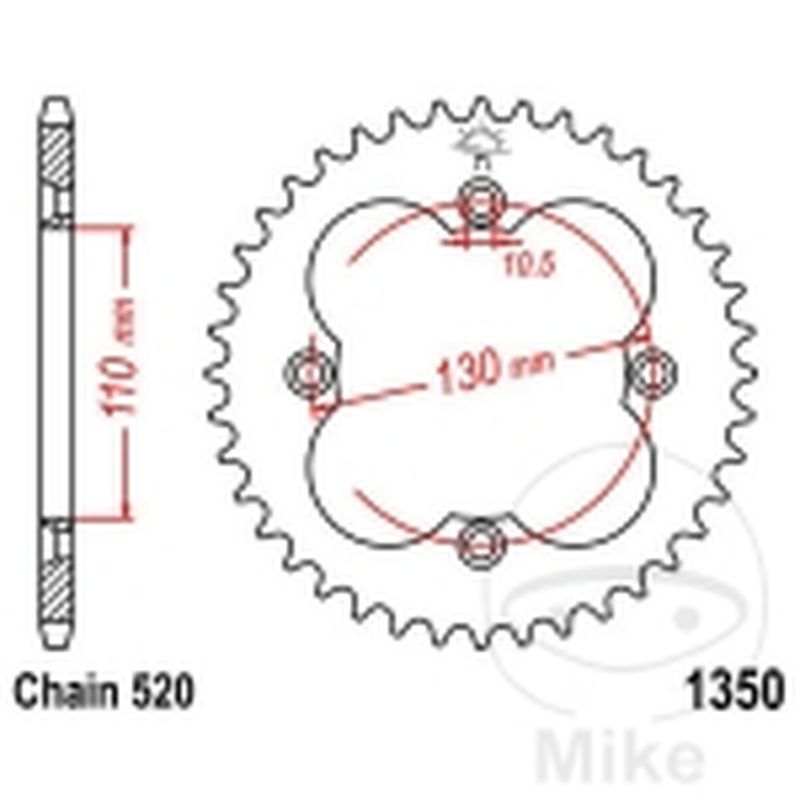 Corona 37 Dientes Paso 520 | Alternativa | Motos Camaral