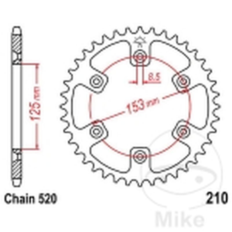 Corona 52 Dientes Paso 520 | Recambio Moto | Motos Camaral
