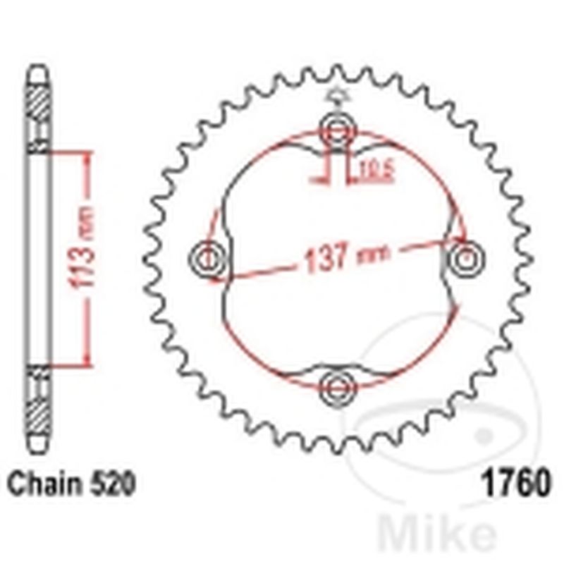 Corona 36 Dientes Paso 520 | Motos Camaral