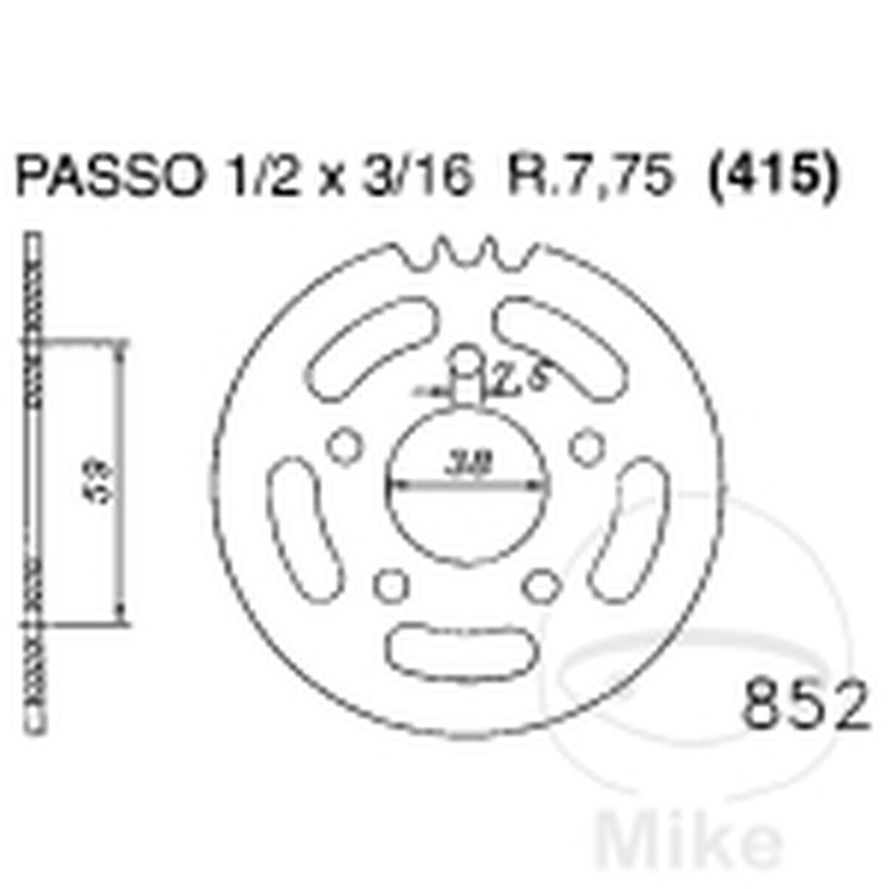 Corona 45 Dientes Paso 415 Negra | Motos Camaral