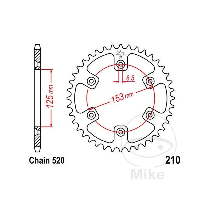 Corona 53 Dientes Paso 520 | Recambio Moto | Motos Camaral