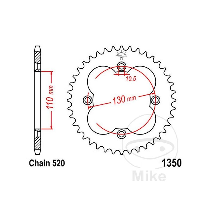 Corona 42 Dientes Paso 520 | Kit Arrastre | Motos Camaral