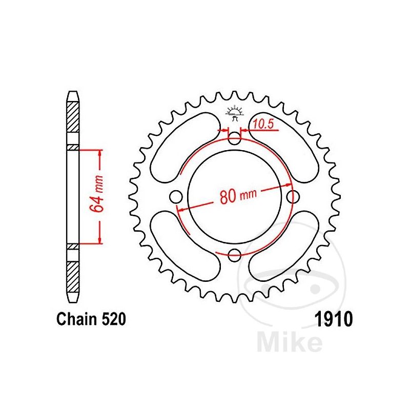 Corona 36 Dientes Paso 520 | Transmisión Moto | Motos Camaral
