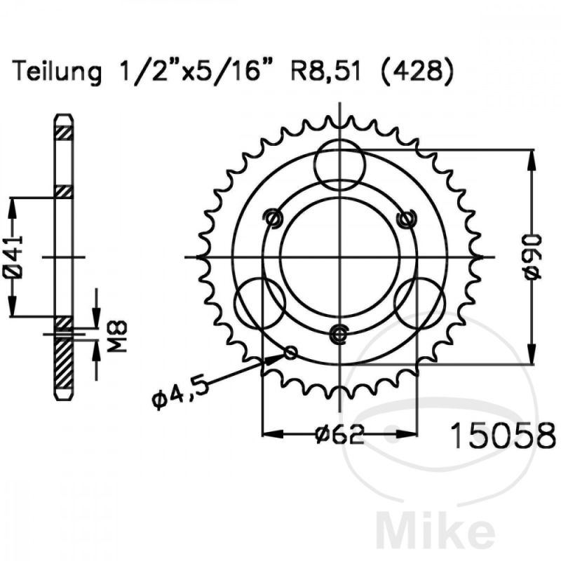 Corona 35 Dientes Paso 428 Negra | Recambio | Motos Camaral