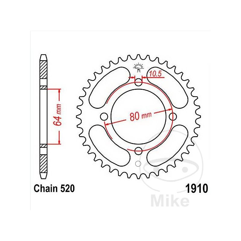 Corona 32 Dientes Paso 520 | Recambio Moto | Motos Camaral