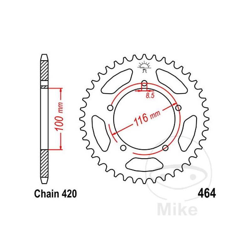 Corona 44 Dientes Paso 420 | Recambio Moto | Motos Camaral