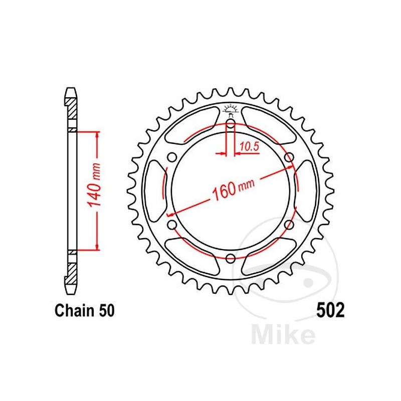 Corona 42 Dientes Paso 530 | Alternativa | Motos Camaral