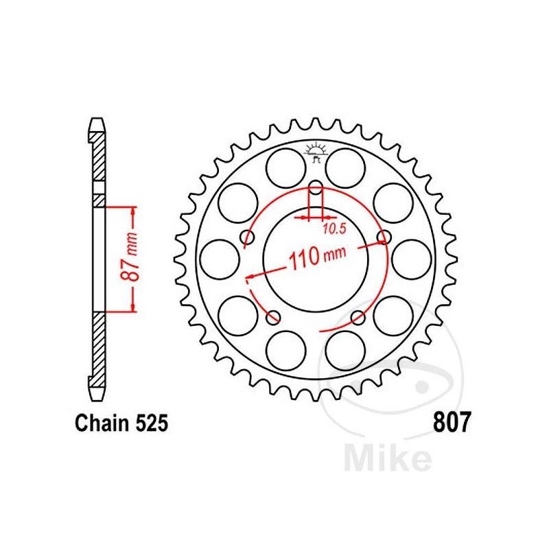 Corona 42 Dientes Paso 525 | Recambio Moto | Motos Camaral