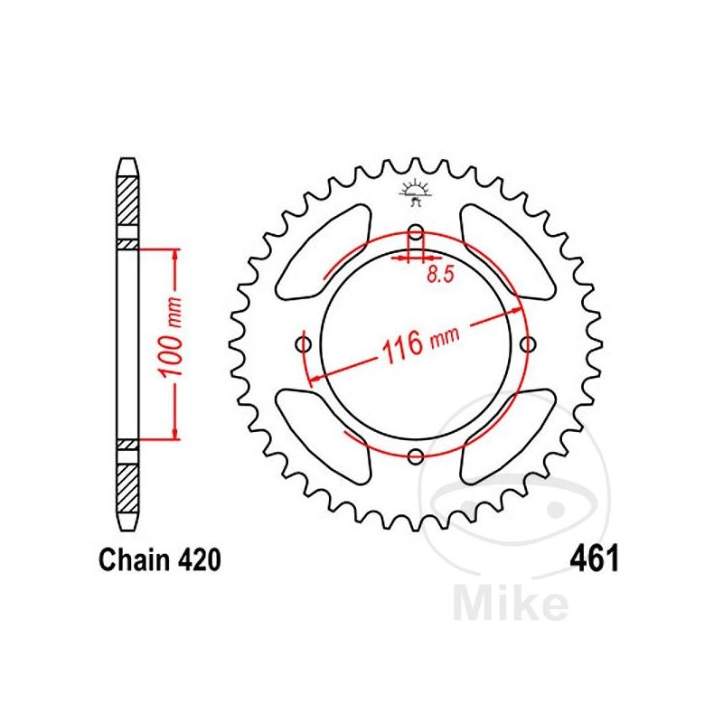 Corona 50 Dientes Paso 420 | Recambio Moto | Motos Camaral