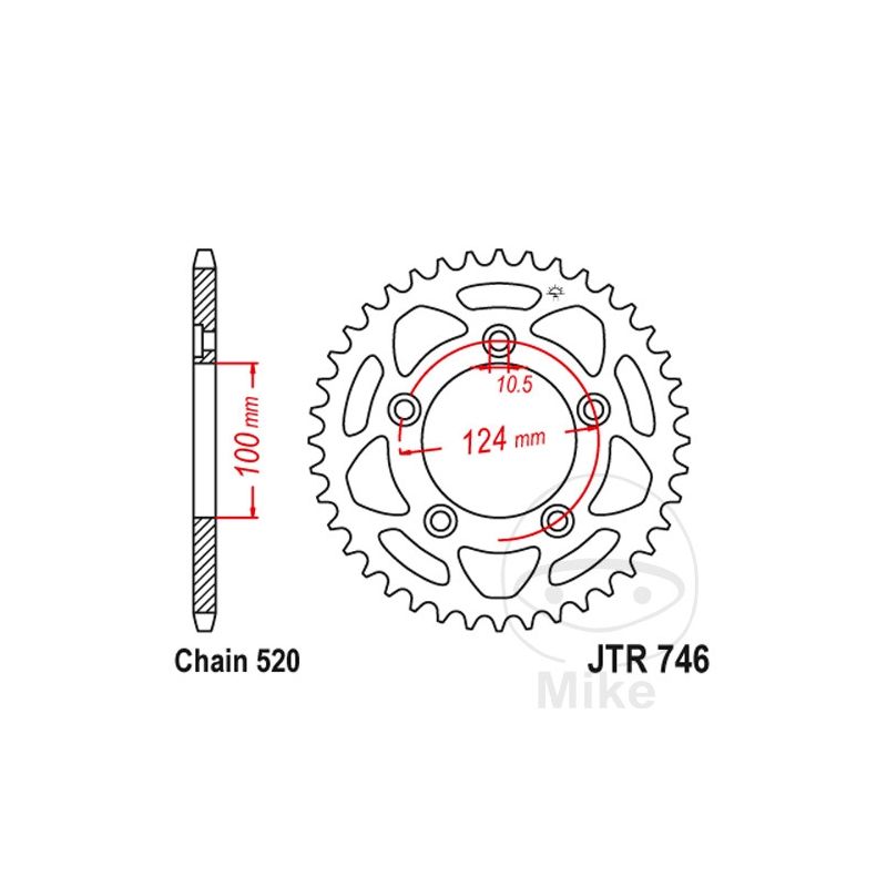Corona 46D Paso 520 Diá. 100/124 | Recambio Moto | Motos Camaral