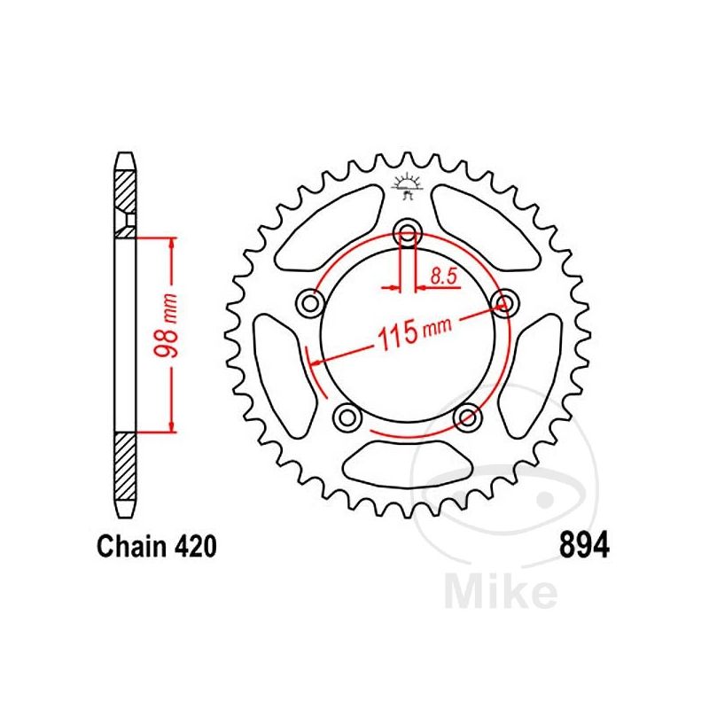 Corona 48 Dientes Paso 420 Ø98/115 | Motos Camaral
