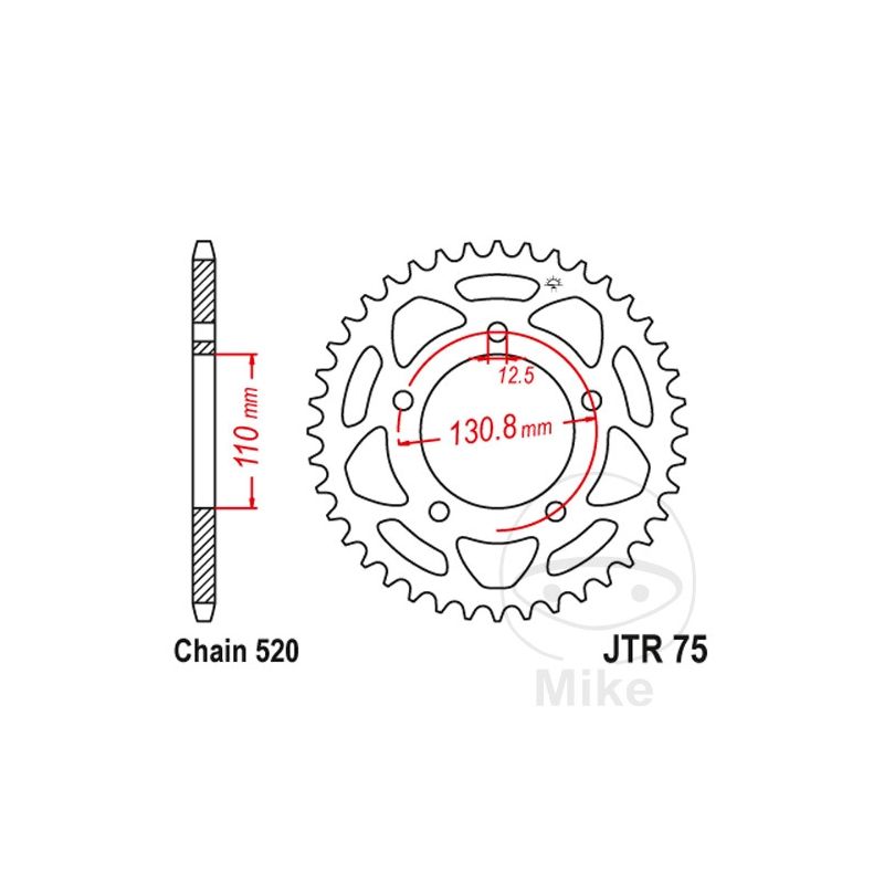 Corona 43 Dientes Paso 520 | Alternativa | Motos Camaral