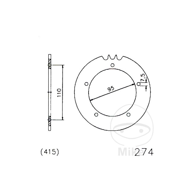 Corona 42 Dientes Paso 415 Negra | Kit Arrastre | Motos Camaral