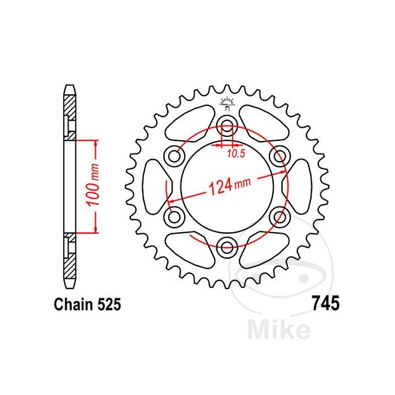 Corona 37 Dientes Paso 525 | Recambio Moto | Motos Camaral