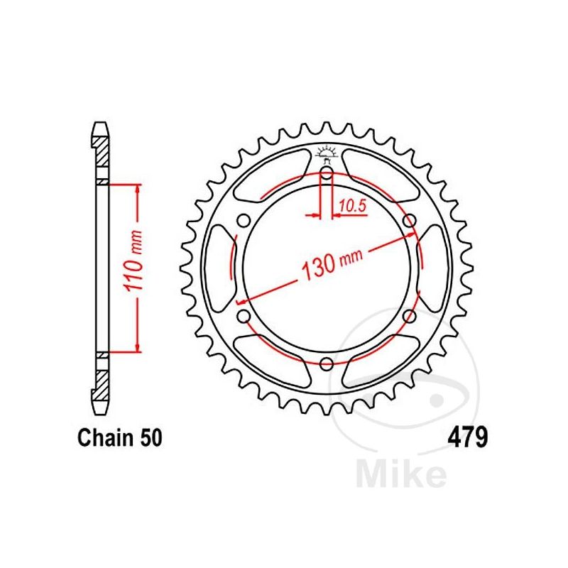 Corona 45 Dientes Paso 530 | Recambio Moto | Motos Camaral