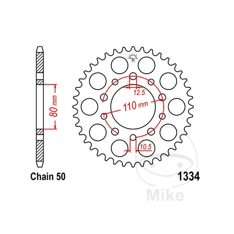 Corona 34 Dientes Paso 530 | Recambio Moto | Motos Camaral