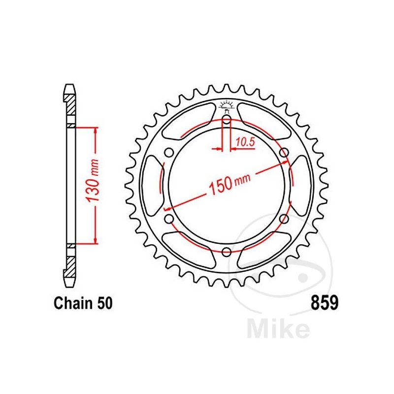 Corona 49D Paso 530 Diá. 130/150 | Alternativa | Motos Camaral