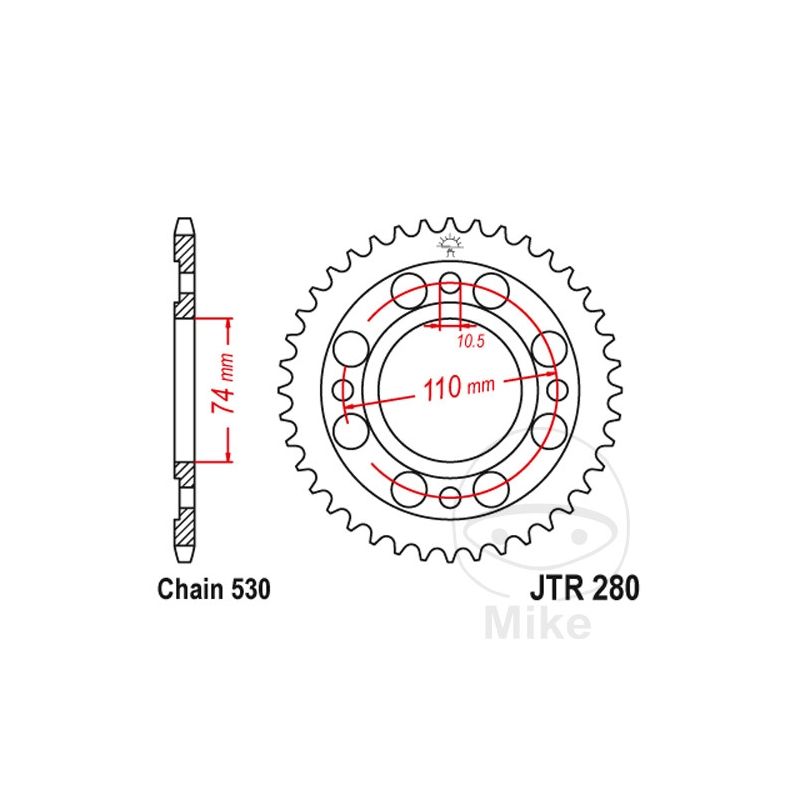 Corona 33 Dientes Paso 530 | Recambio Moto | Motos Camaral