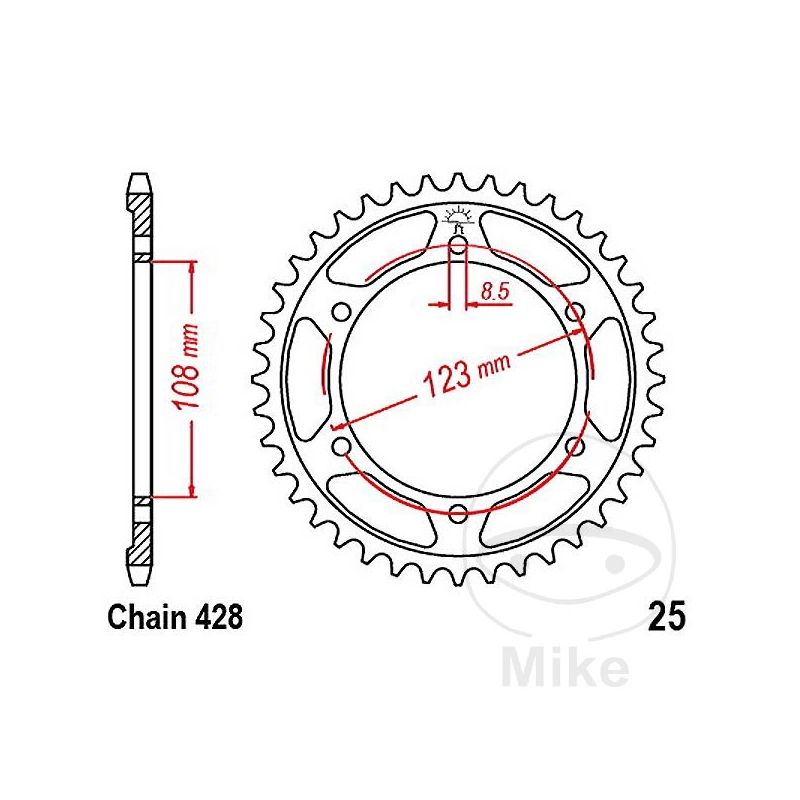 Corona 60 Dientes Paso 428 | Recambio Moto | Motos Camaral