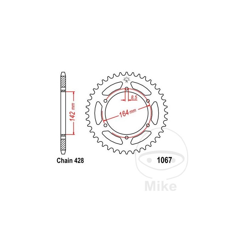 Corona 52 Dientes Paso 428 | Recambio Moto | Motos Camaral