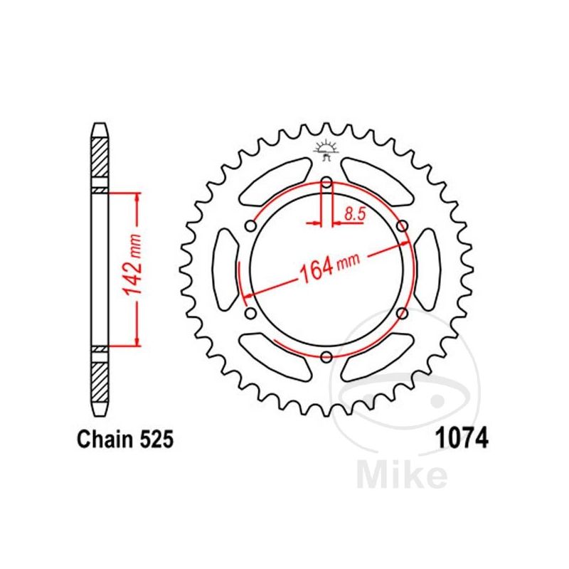 Corona 44 Dientes Paso 525 | Transmisión Moto | Motos Camaral