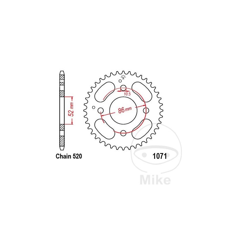 Corona 30 Dientes Paso 520 | Recambio Moto | Motos Camaral