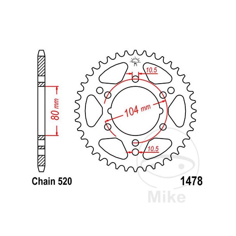 Corona 38 Dientes Paso 520 | Recambio Moto | Motos Camaral
