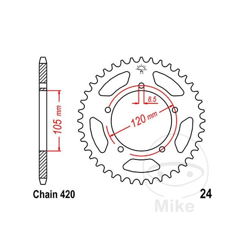 Corona 51 Dientes Paso 420 | Recambio Moto | Motos Camaral