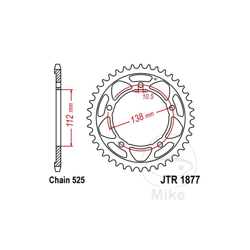 Corona 47 Dientes Paso 525 | Motos Camaral