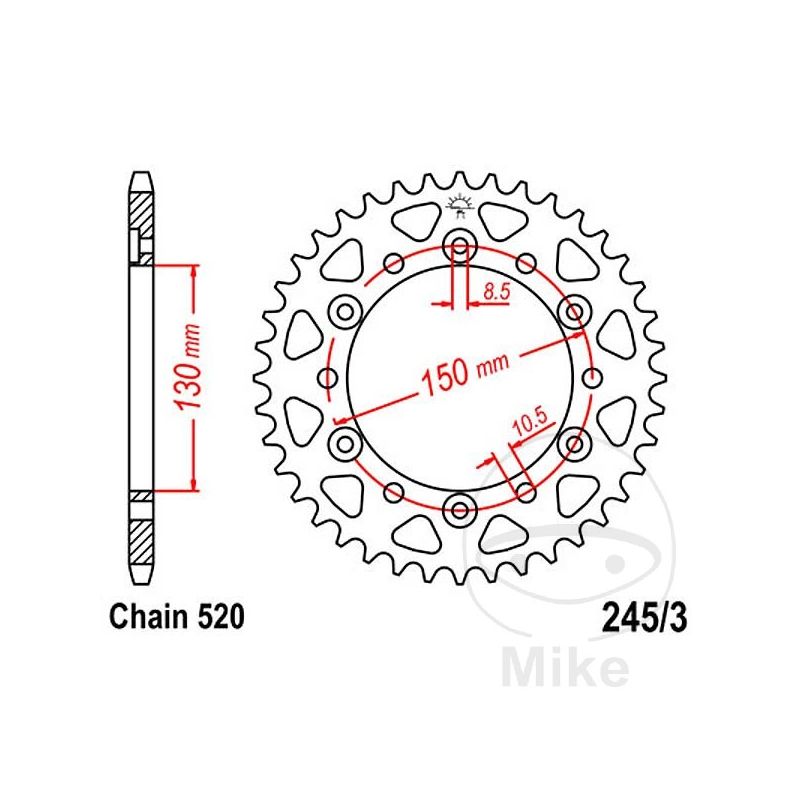 Corona 42 Dientes Paso 520 | Transmisión Moto | Motos Camaral