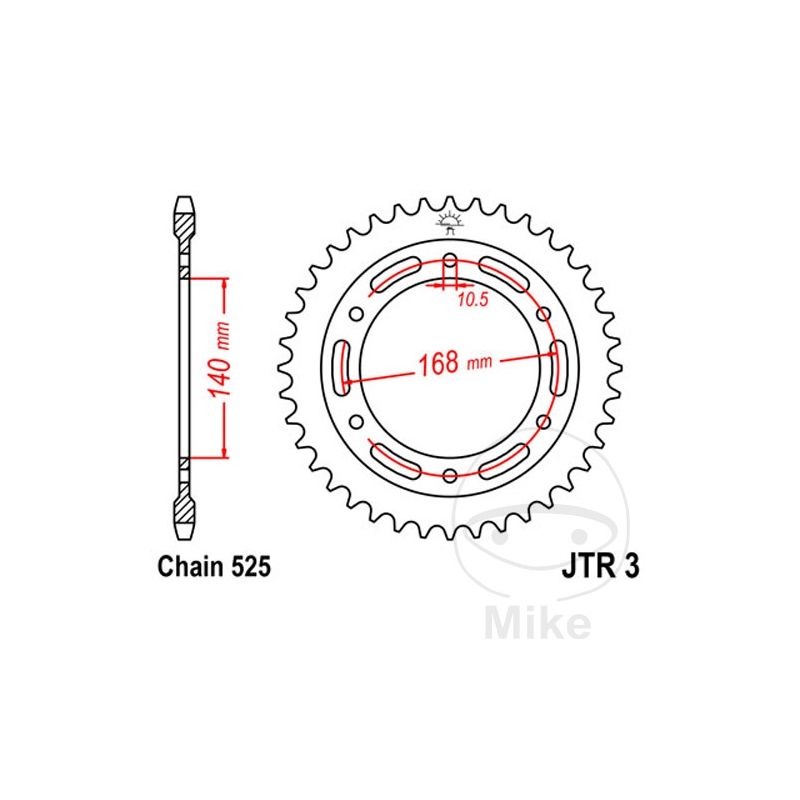 Corona 41 Dientes Paso 525 Altn 7270717 | Motos Camaral